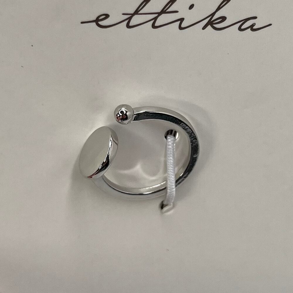 Ettika Silver Flat Top Circle Open Ring NWT Size 7 Revolve Minimalist Gift